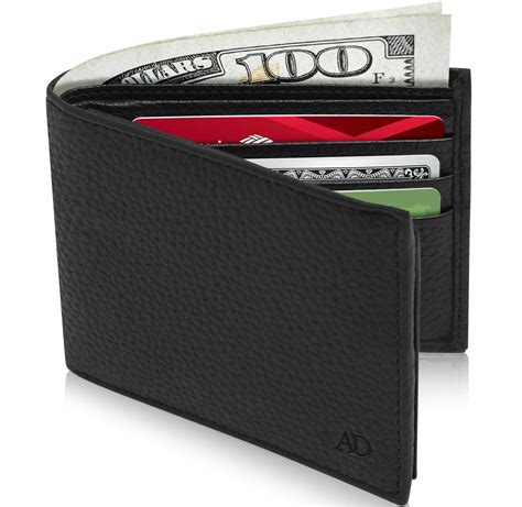 Slim Leather Bifold Wallets For Men - Minimalist Small Thin Mens Wallet RFID Blocking Card Holder ID Window Gifts For Men (5. . Walmart wallets for men